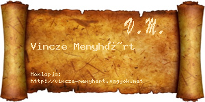 Vincze Menyhért névjegykártya
